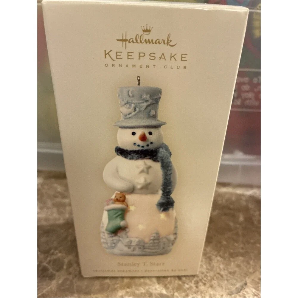Hallmark Keepsake 2008 Porcelain Christmas Snowman Ornament Stanley T. Starr